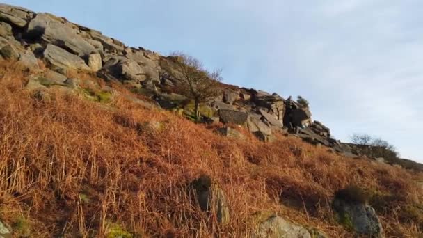 Rocky Landscape Peak District National Park England Travel Photography — Stock Video