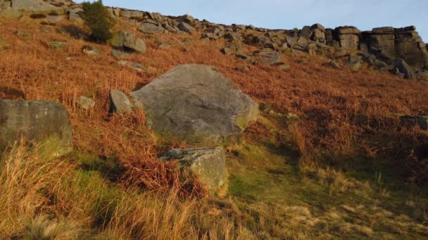 Upper Burbage en el Parque Nacional Peak District en Inglaterra — Vídeos de Stock