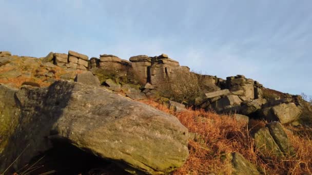 Peak District National Park Inglaterra em Upper Burbage — Vídeo de Stock