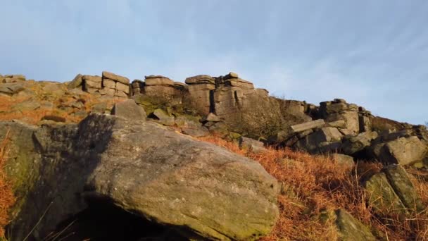 Úžasné scenérie v Anglii národního parku Peak District — Stock video