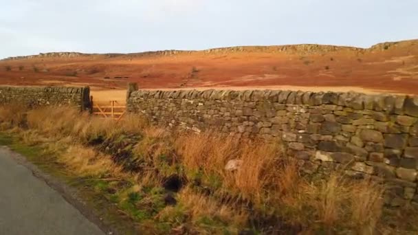 Grassy hills at Peak District National Park in England — Stock Video