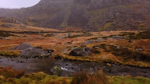 Snowdonia National Park i Wales med sitt fantastiska landskap — Stockvideo