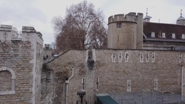 A Tower of London híres mérföldkő a városban — Stock videók