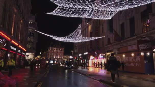 伦敦-伦敦, 2018年12月16日, 美丽的街道装饰 — 图库视频影像