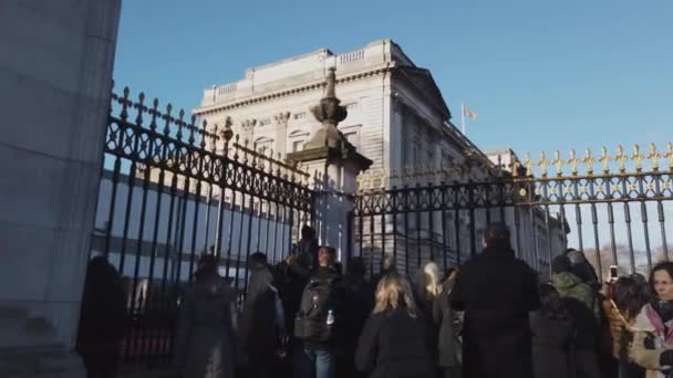 Букингемский Дворец Лондоне Популярное Место London United Kingdom Decem16 2018 — стоковое видео
