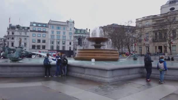 Fountains Trafalgar Square London London Egyesült Királyság 2018 December — Stock videók