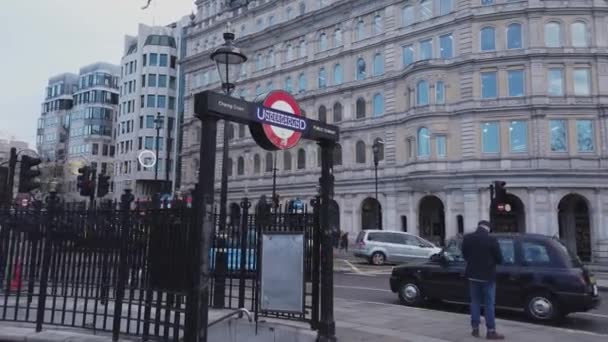 Charing Cross Metrostation Trafalgar Square Londen London Verenigd Koninkrijk December — Stockvideo