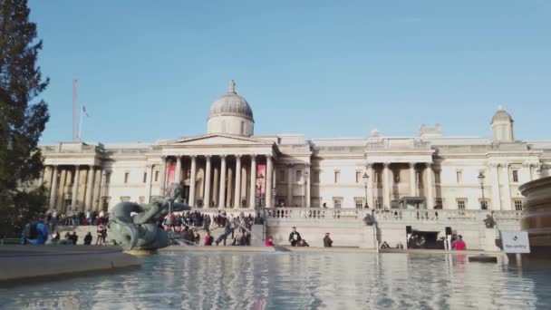 Trafalgar Square Londres Steadicam Shot Londres Reino Unido Diciembre 2018 — Vídeo de stock