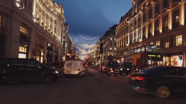 London Zur Weihnachtszeit Ist Ein Wunderbarer Ort Mit Seiner Straßendekoration — Stockvideo