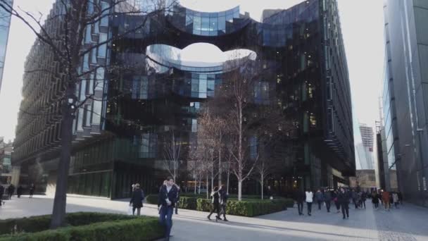 Nowoczesna architektura w dzielnicy bardziej Riverside Londyn - Londyn, Anglia - 16 grudnia 2018 r. — Wideo stockowe