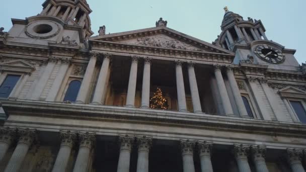 Entrada Frontal Catedral Pauls Londres Londres Reino Unido Diciembre 2018 — Vídeos de Stock