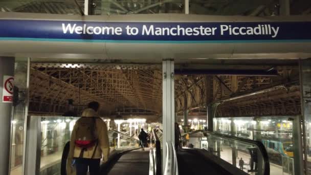 Manchester Piccadilly Treinstation Manchester Verenigd Koninkrijk Januari 2019 — Stockvideo
