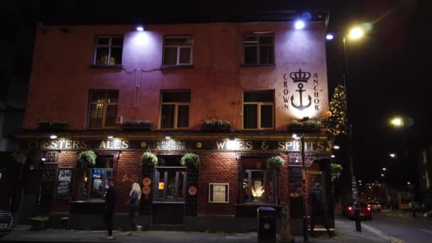 Beau Pub Anglais Dans Ville Manchester Manchester Royaume Uni 1Er — Video