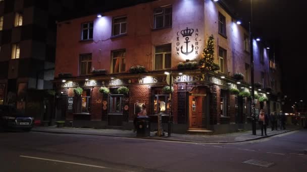 Beau Pub Anglais Dans Ville Manchester Manchester Royaume Uni 1Er — Video