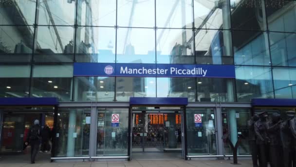 Manchester Piccadilly Estación Tren Manchester Reino Unido Enero 2019 — Vídeos de Stock