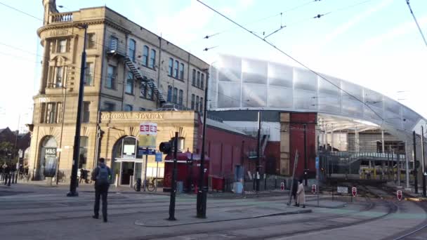 Victoria Station Manchester Manchester Verenigd Koninkrijk Januari 2019 — Stockvideo