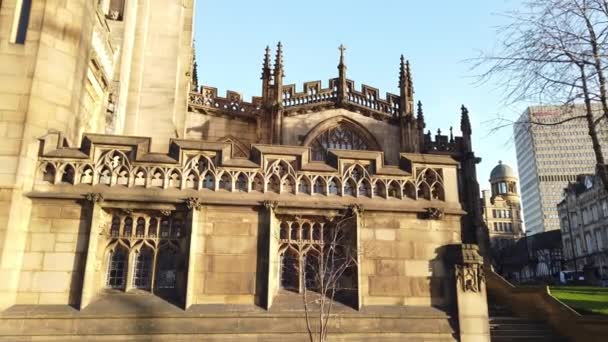 Manchester Cathedral Manchester Vereinigtes Königreich Januar 2019 — Stockvideo