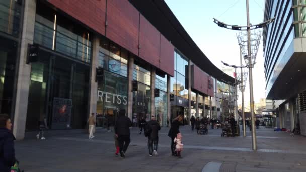 Nueva Calle Catedral Manchester Manchester Reino Unido Enero 2019 — Vídeo de stock