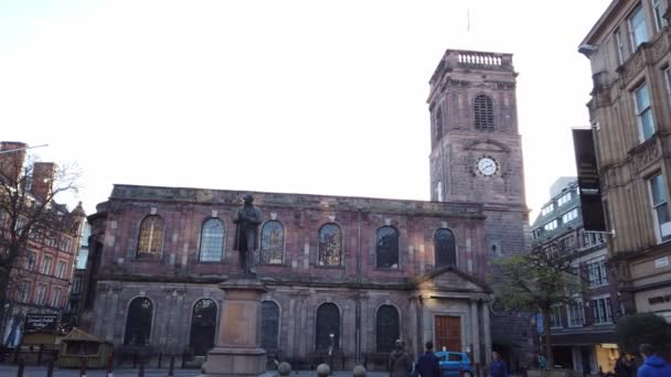 Ann Kilisesi Annes Meydanı Manchester Manchester Büyük Britanya Ocak 2019 — Stok video