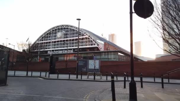 Манчестер Центральный Железнодорожный Вокзал Манчестер Соединенное Королевство Января 2019 — стоковое видео