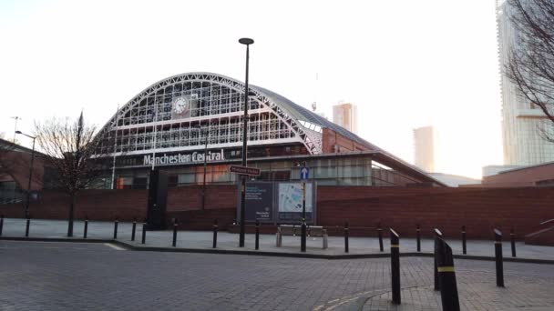 Manchester Central Σιδηροδρομικό Σταθμό Μάντσεστερ Ηνωμένο Βασίλειο Ιανουαρίου 2019 — Αρχείο Βίντεο