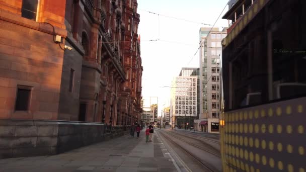 Улица Уиндмилл Центре Манчестера Manchester United Kingdom Января 2019 Года — стоковое видео