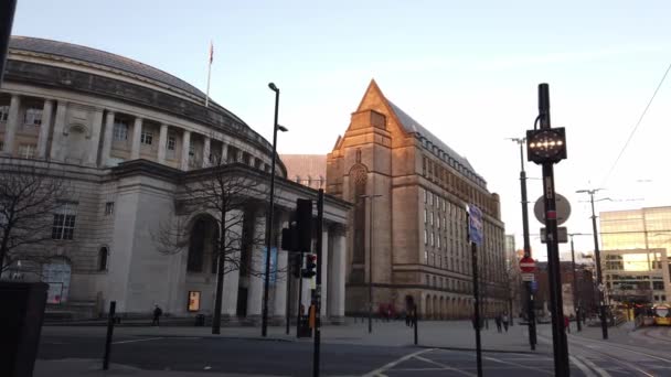 Biblioteca Centrale Manchester Peters Square Manchester Regno Unito Gennaio 2019 — Video Stock