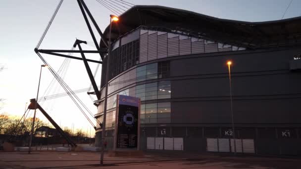 Etihad Estadio Manchester City Famoso Club Fútbol Manchester Reino Unido — Vídeos de Stock