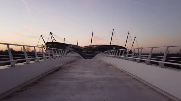 Passerelle Vers Stade Etihad Manchester City Manchester Royaume Uni 1Er — Video