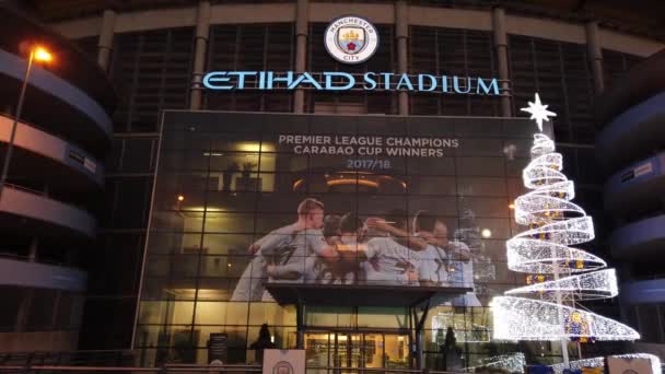 Manchester City Campo Fútbol Estadio Etihad Manchester Reino Unido Enero — Vídeos de Stock