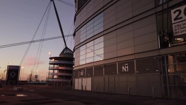 Etihad Стадион Манчестер Сити Знаменитый Футбольный Клуб Manchester United Kingdom — стоковое видео