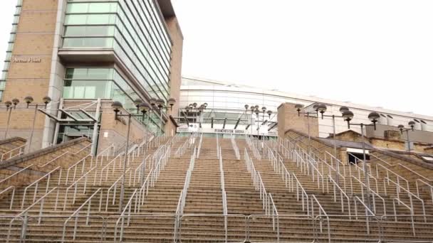 Huvudentrén Till Manchester Arena Manchester Storbritannien Januari 2019 — Stockvideo