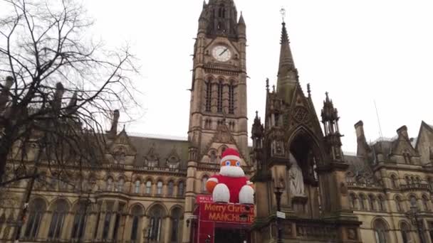 Manchester Town Hall Square Albert Manchester Wielka Brytania Stycznia 2019 — Wideo stockowe