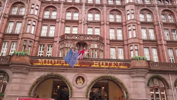 Famoso Midland Hotel Manchester Manchester Reino Unido Enero 2019 — Vídeo de stock