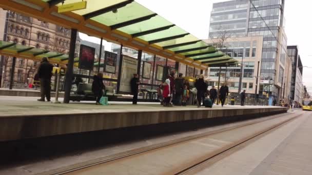 Station Tramway Peter Square Metrolink Manchester Manchester Royaume Uni 1Er — Video