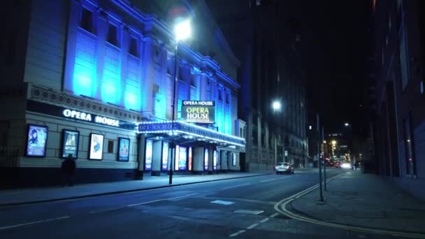 Opera House Manchester Noche Manchester Reino Unido Enero 2019 — Vídeos de Stock