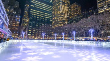 Büyük buz pateni pisti, Bryant Park New York - New York, ABD - 4 Aralık 2018