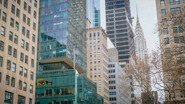 Modern skyscrapers in Manhattan - NEW YORK, UNITED STATES - DECEMBER 4, 2018