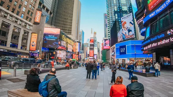 Famoso Times Square en Manhattan Vista panorámica de Nueva York - NUEVO — Foto de Stock