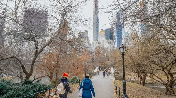 Spazieren durch den Central Park new york - new york, usa - decembe — Stockfoto