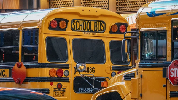 School Busses New York New York United States December 2018 — Stock Photo, Image