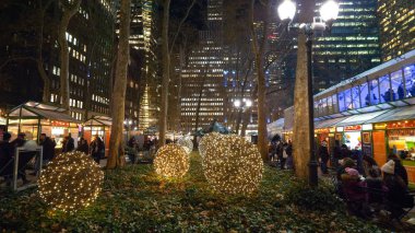 Bryant Park Manhattan - yeni Yo güzel Noel dekorasyon