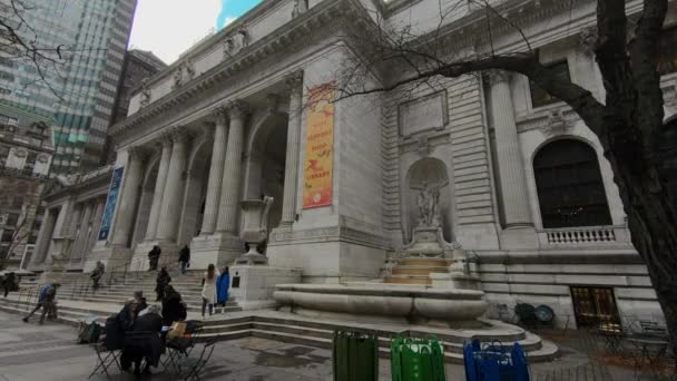 Нью-Йоркская публичная библиотека — стоковое видео