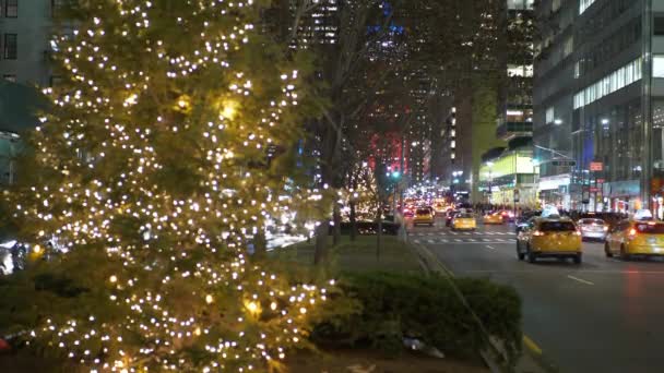 Straten in New York bij Kerstmis — Stockvideo