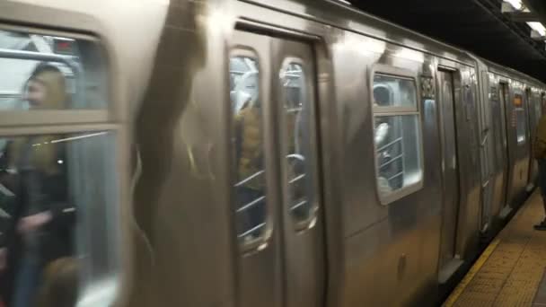 New York metro treni — Stok video