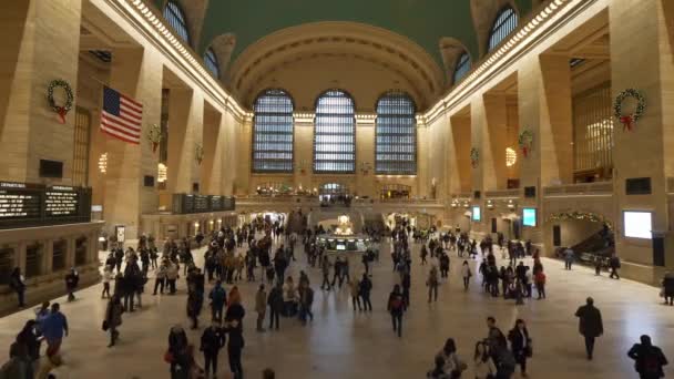 Huvudlobbyn av Grand Central Station New York — Stockvideo