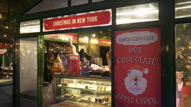 Christkindles trh o Vánocích Bryant Park Manhattan v New Yorku — Stock video