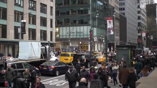 Manhattan street view a Bryant Park — Video Stock