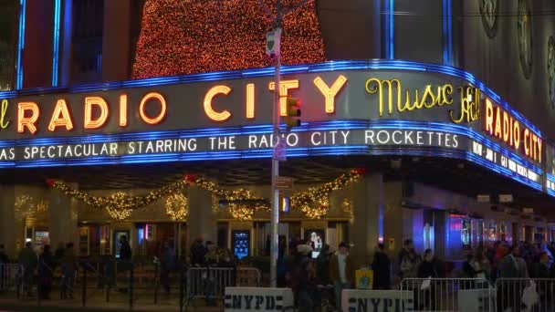 Słynny Radio city Music Hall w Manhattan — Wideo stockowe