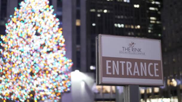 Різдво в Манхеттені Рокфеллерівський центр — стокове відео
